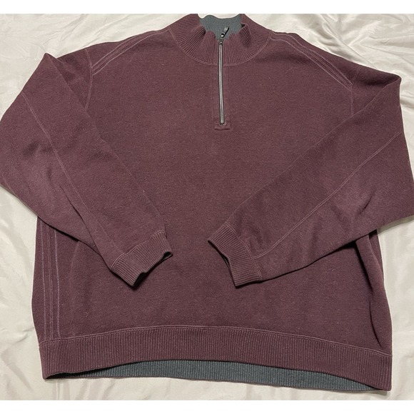Tommy Bahama Sweater Mens Sz XL ?Quarter 1/4 Zip Pullover Reversible cotton - Picture 1 of 8